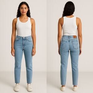 Levi’s 501 Skinny Jeans Women 31x30 Light Wash Button Fly Raw Hem High Rise Jean